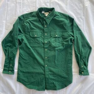 LLBEAN MEN’S VINTAGE GREEN SNAPS CHAMOIS SHIRT SIZE XL TALL LIKE NEW CONDITION